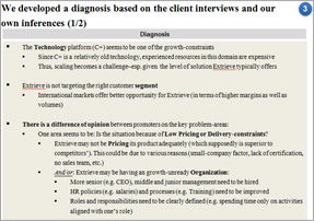 Diagnosis of client's interviews and our inferences Part 1