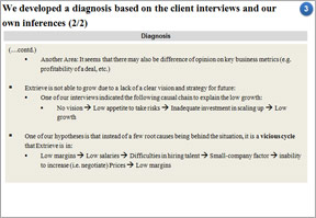 Diagnosis of client's interviews and our inferences Part 2